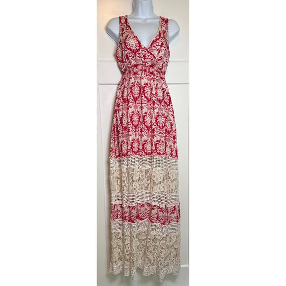 Anthropologie Sunday in Brooklyn Maxi Dress Slvless Crochet Size SMALL - Picture 1 of 12